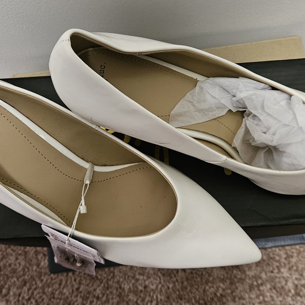 Zara White Women's Heels